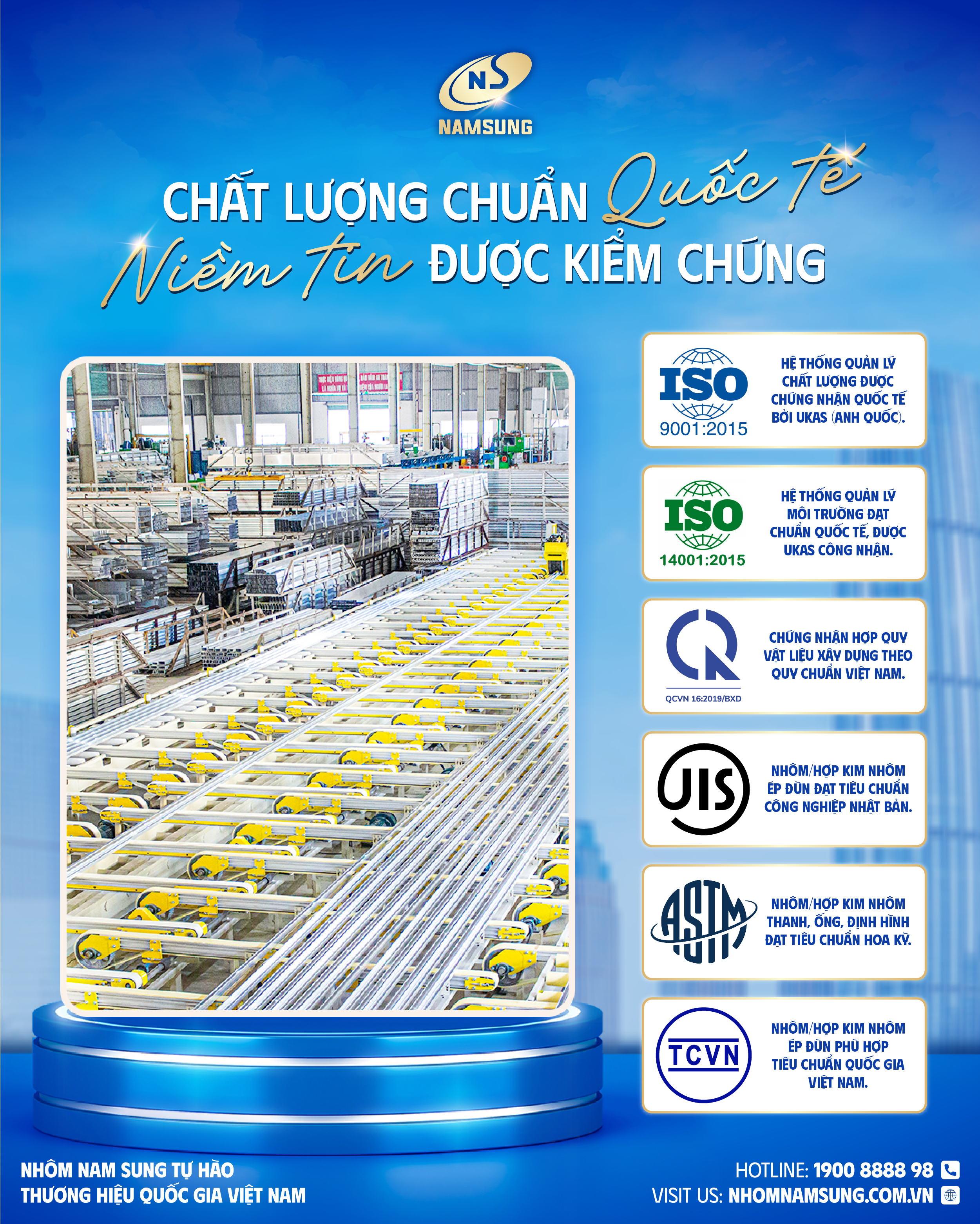 Nhôm Nam Sung tự tin đồng hành cùng nhà thầu, đóng góp vào các công trình bền vững.