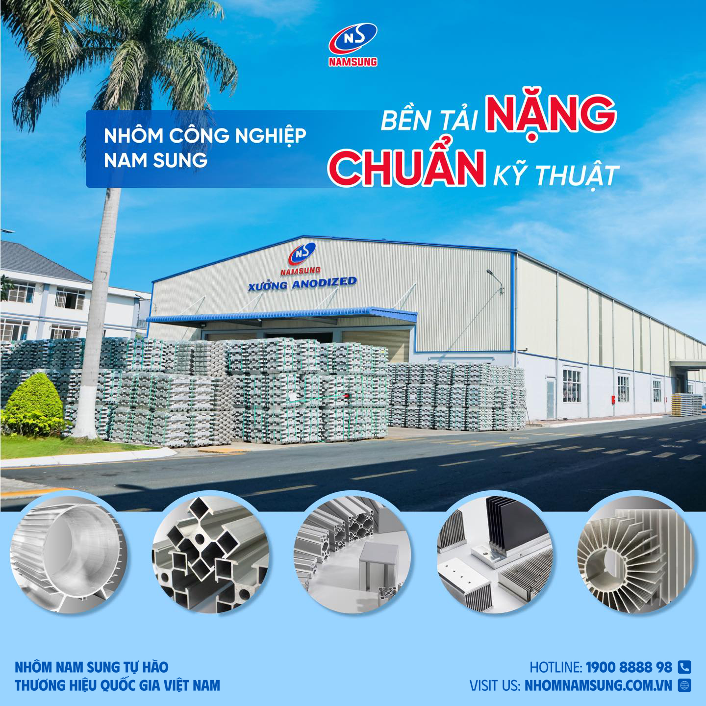 Nhôm công nghiệp Nam Sung là lựa chọn tối ưu cho nhiều lĩnh vực, từ vận tải đến năng lượng.