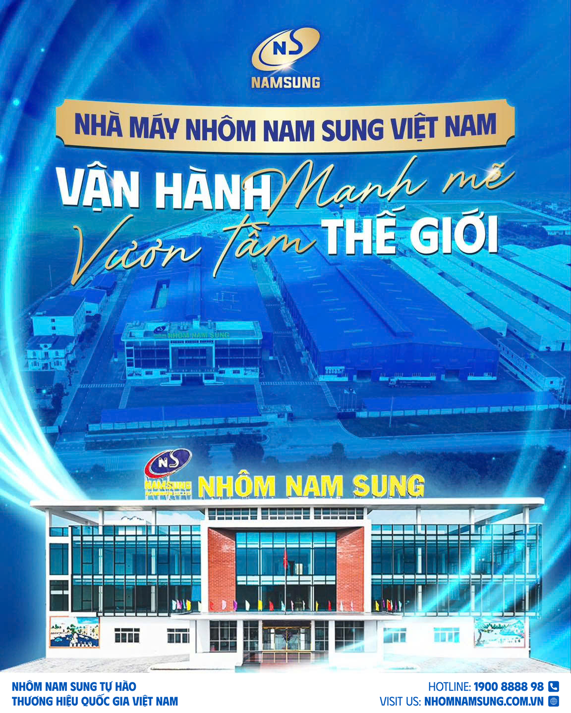 2 nhà máy quy mô lớn của Nhôm Nam Sung cho ra công suất lớn với các sản phẩm nhôm thanh định hình chất lượng cao.