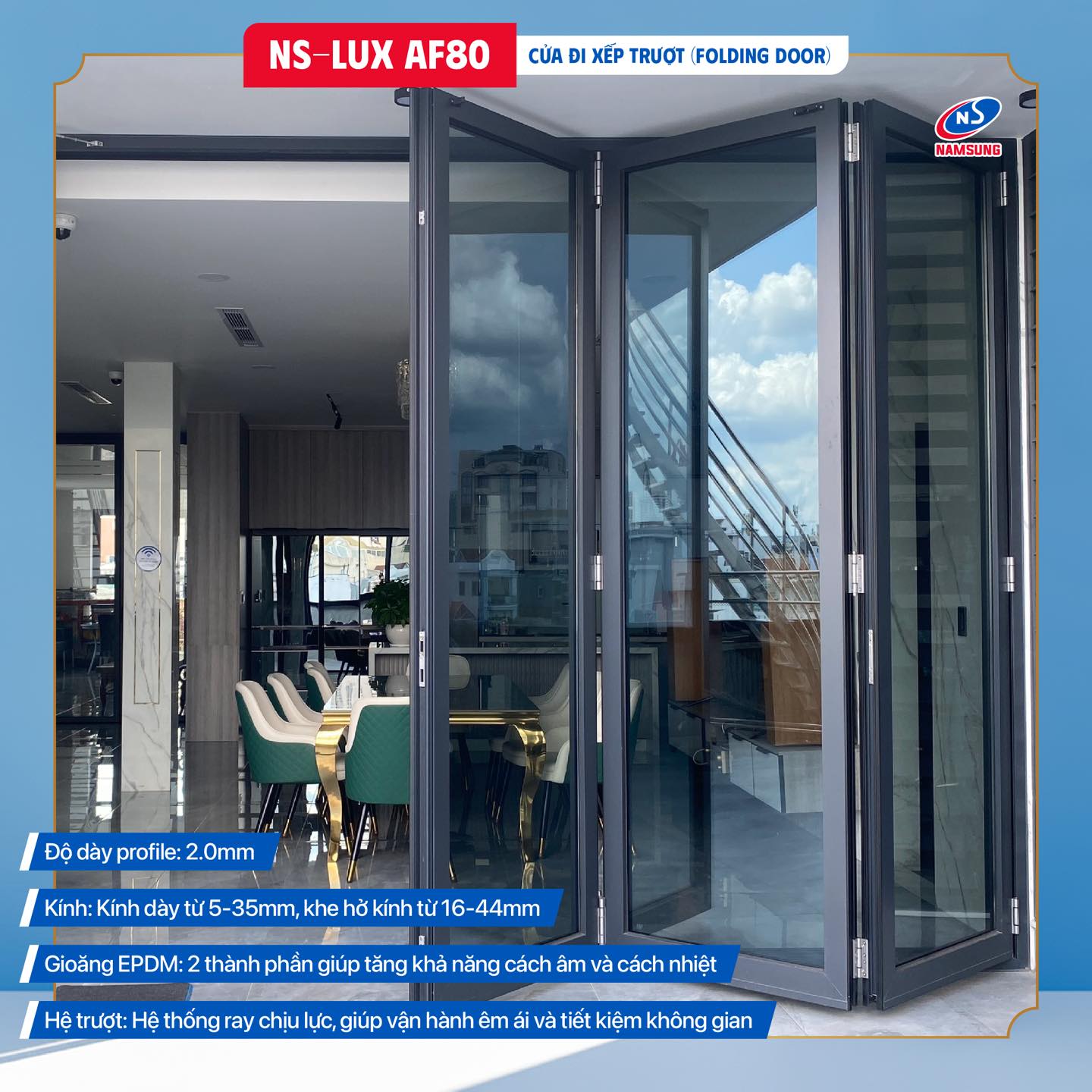 NS-LUX AF80 giúp tối ưu không gian, nâng tầm phong cách cho biệt thự, nhà phố…