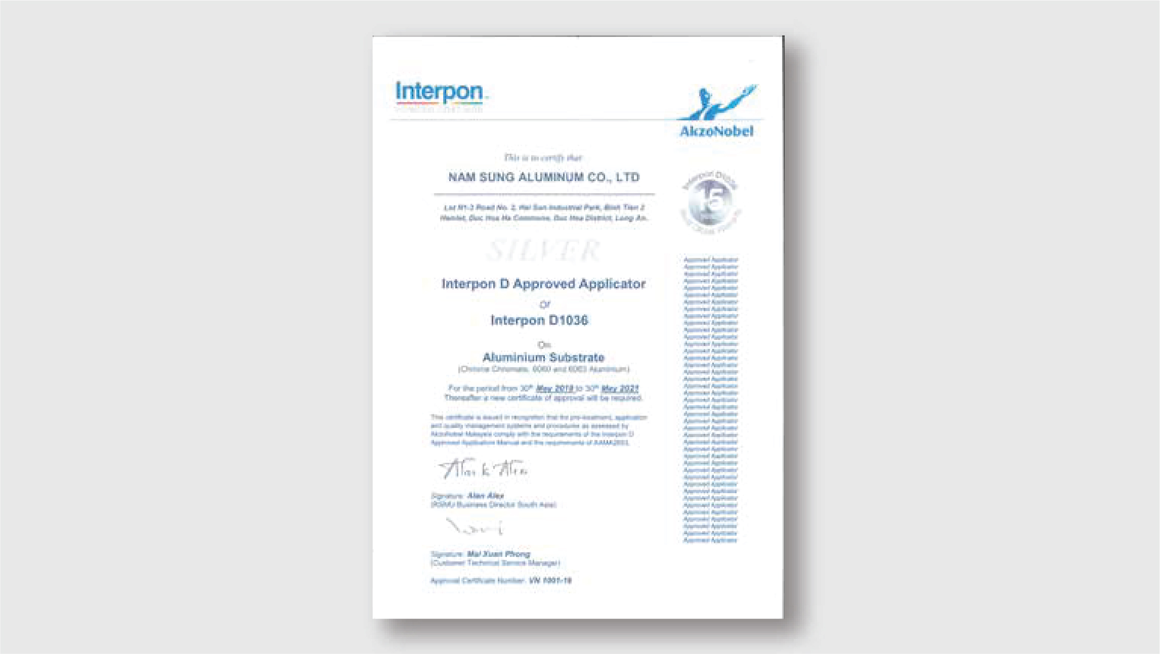 Chứng nhận sơn AkzoNobel
